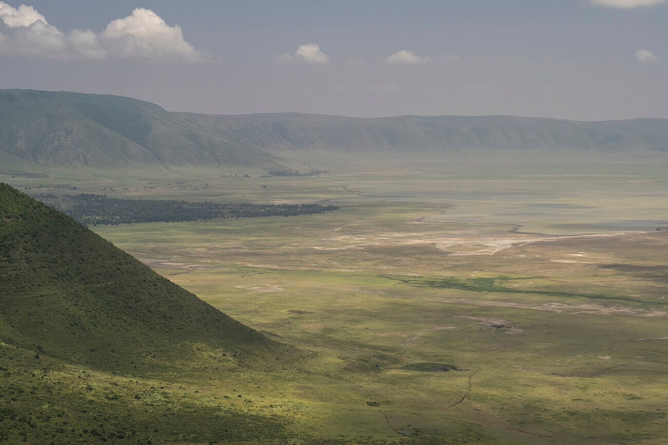 Paesaggio del Cratere Ngorongoro, uno dei luoghi più affascinanti da visitare nel nord del paese